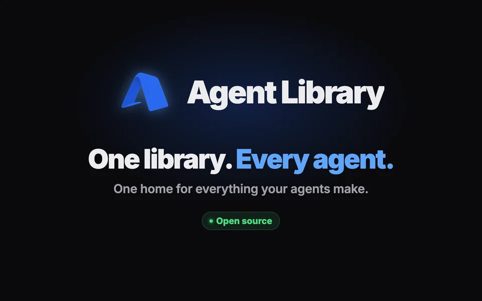 The Agent Library logo with the tagline One library. Every agent.